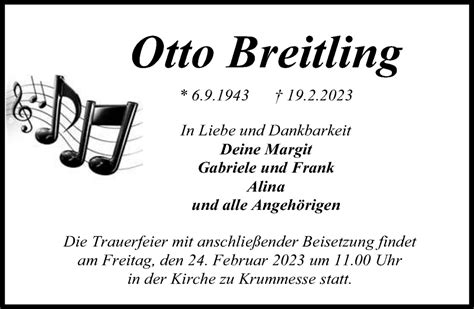 otto breitling krummesse|Traueranzeigen von Otto Breitling .